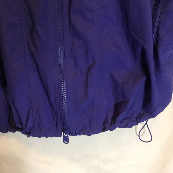 Athleta x Allyson Felix Purple Long Packable Lightweight Windbreaker hood Sz L - Picture 7 of 15